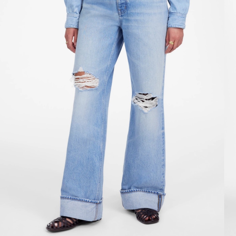 Madewell Low-Slung Baggy Jeans, Size 24, Hallstead Wash • Rigid